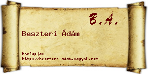 Beszteri Ádám névjegykártya